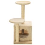 vidaXL Arbre à chat avec griffoir en sisal 60 cm Beige