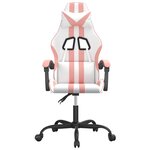 vidaXL Chaise de jeu Blanc et rose Similicuir