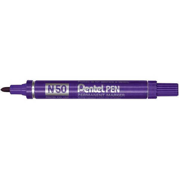 Marqueur Permanent PENTEL PEN N50 Pointe Conique Violet x 12 PENTEL