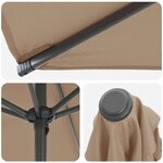 vidaXL Parasol de jardin 230 x 230 cm Polyester Rectangulaire Taupe
