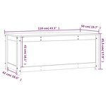 vidaXL Boîte de rangement 110x50x45 5 cm Bois massif de pin