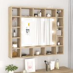 vidaXL Armoire de miroir avec LED Chêne sonoma 91x15x76 5 cm