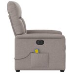 vidaXL Fauteuil de massage inclinable électrique Taupe Tissu