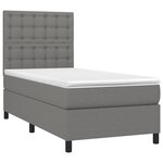 vidaXL Sommier à lattes de lit avec matelas et LED Gris foncé 90x190cm