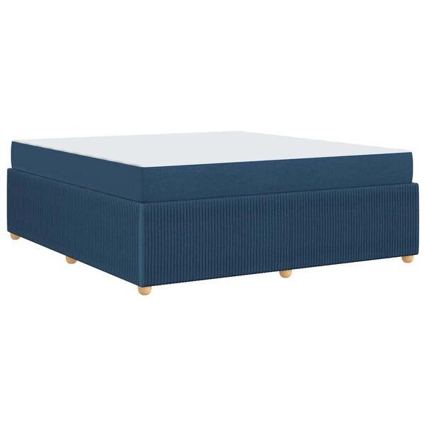 vidaXL Cadre de lit avec matelas Bleu 180 x 200 cm tissu