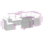 vidaXL Salon de jardin avec coussins 7 Pièces gris résine tressée