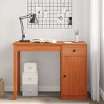 vidaXL Bureau avec tiroir Brun Ciré 100 x 50 x 74 cm Pin massif
