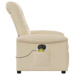 vidaXL Fauteuil inclinable de massage électrique crème tissu