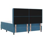 vidaXL Lit à ressorts avec coussin Bleu 180 x 200 cm Velours