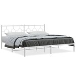 vidaXL Cadre de lit métal sans matelas et tête de lit blanc 200x200 cm
