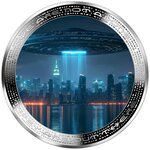 Pièce de monnaie en Argent 1000 Francs g 31.1 (1 oz) Millésime 2025 We Are Not Alone UFO ABOVE CITY