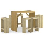 vidaXL Meubles de bar de jardin 7 Pièces Bois de pin imprégné