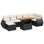 vidaXL Salon de jardin 8 Pièces avec coussins noir résine tressée