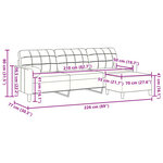 vidaXL Canapé à 3 places avec repose-pieds Noir 210 cm Velours