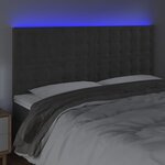 vidaXL Tête de lit à LED Gris foncé 160x5x118/128 cm Velours