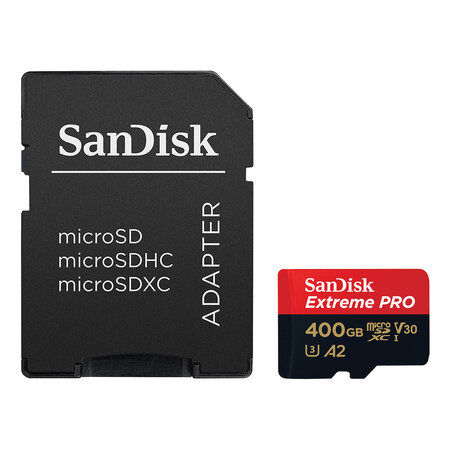 Sandisk sandisk extreme pro microsdxc uhs-i u3 v30 a2 400 go + adaptateur sd