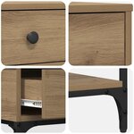 vidaXL Table console avec tiroir chêne artisanal 75 x 34 5 x 75 cm
