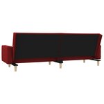 vidaXL Canapé-lit à 2 places avec deux oreillers rouge bordeaux tissu