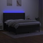 vidaXL Sommier à lattes de lit matelas et LED Noir 160x200 cm Tissu