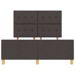 vidaXL Cadre de lit avec tête de lit Marron foncé 140 x 200 cm tissu