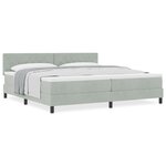 Lit avec sommier et matelas vidaXL Gris clair 200x200 cm Velours