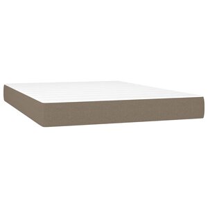 vidaXL Matelas de lit à ressorts ensachés fermeté moyenne Taupe 140x190x20 cm Tissu