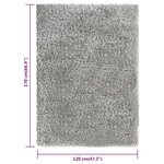 Vidaxl tapis shaggy à poils hauts gris 120x170 cm 50 mm