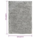 vidaXL Tapis shaggy à poils hauts Gris 120x170 cm 50 mm