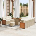 vidaXL Ensemble de canapé de jardin 10 Pièces Beige  Crème