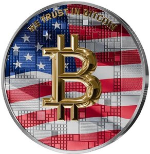 Pièce de monnaie en Argent 1000 Satoshi g 21 Millésime 2025 Bitcoin Nations USA
