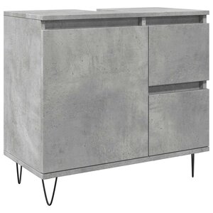 vidaXL Armoire de lavabo de salle de bain gris béton 65x33x60 cm