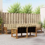 vidaXL Ensemble de canapés d'extérieur 7 Pièces Naturel et Beige