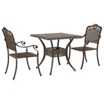 vidaXL Ensemble de tables de jardin 3 Pièces Bronze Aluminium coulé