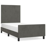 vidaXL Cadre de lit sans matelas gris foncé 90x190 cm velours