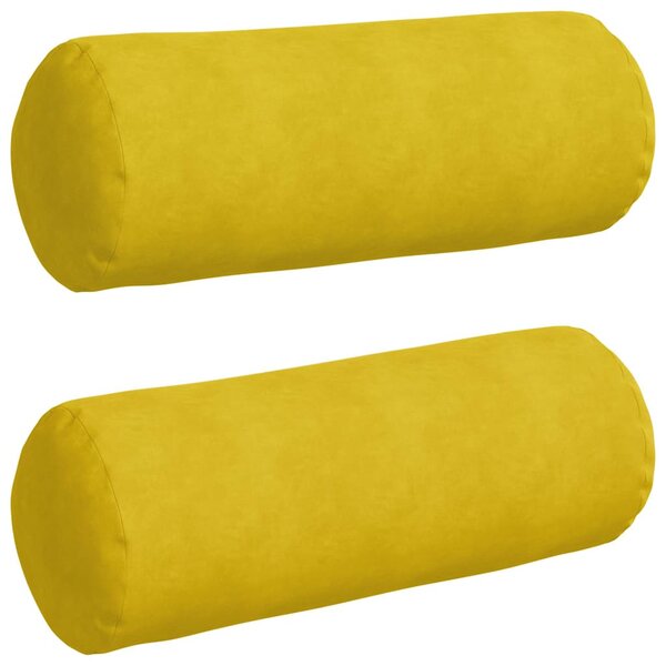 vidaXL Coussins d'accent 2 Pièces Jaune Ø 25 x 70 cm