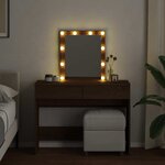 vidaXL Coiffeuse avec LED chêne marron 100x40x130 cm