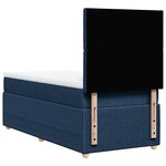 vidaXL Sommier à lattes de lit avec matelas Bleu 100x200 cm Tissu