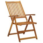 vidaXL Chaises inclinables de jardin lot de 3 Bois solide d'acacia
