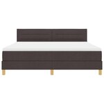 vidaXL Lit à ressort LED avec matelas Marron foncé 180 x 200 cm tissu