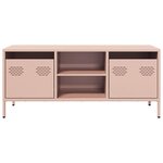 vidaXL Meuble TV rose 101 5x39x43 5 cm acier laminé à froid