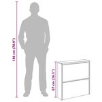 vidaXL Armoire à chaussures miroir 2 niveaux Blanc brillant 63x17x67cm