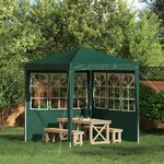 vidaXL Mur de tente de fête 2 Pièces 200 x 195 cm Vert PE et acier