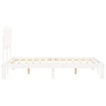 vidaXL Cadre de lit avec tête de lit blanc double bois massif