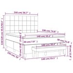 vidaXL Sommier à lattes de lit et matelas Gris foncé 140x190cm Velours