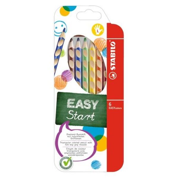 Etui de 6 Crayon de couleur ergonomique EASYcolors Start Gaucher STABILO