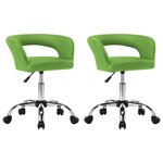 vidaXL Chaises à manger lot de 2 vert similicuir