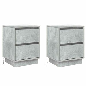 vidaXL Cabinet de chevet avec 2 Pièces Gris béton 39 x 34.5 x 50 cm