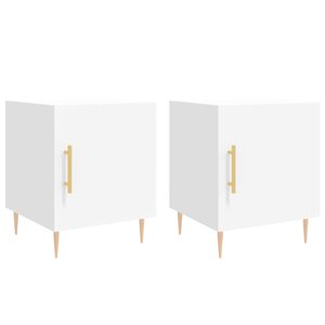 vidaXL Tables de chevet 2 Pièces blanc 40x40x50 cm bois d’ingénierie