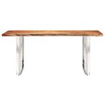 vidaXL Table à dîner à live edge Bois d'acacia massif 200 cm 3 8 cm