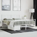 vidaXL Cadre de lit métal avec tête de lit/pied de lit blanc 135x190cm